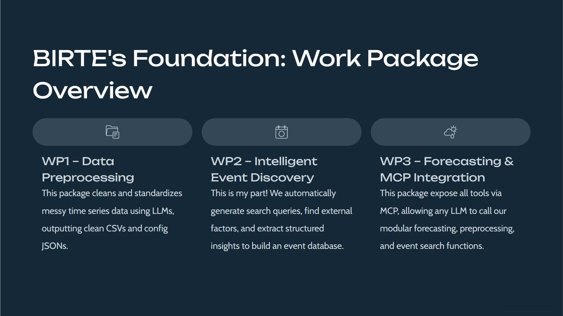 Work packages as the foundation of Birte 2.0