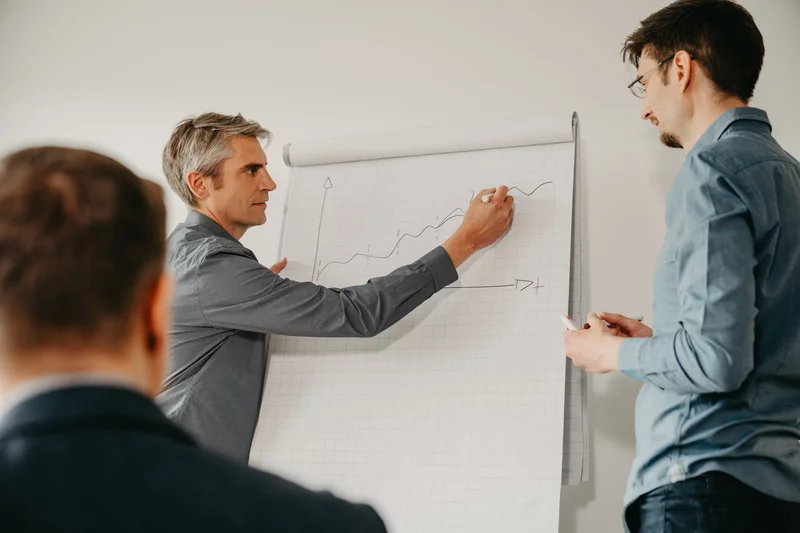 The prognostica team at a whiteboard